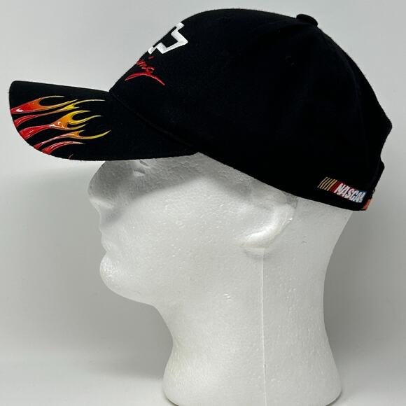 Vintage 90s Chevrolet Racing NASCAR Hat Baseball Cap Fire Chevy Black Strapback - Picture 6 of 9
